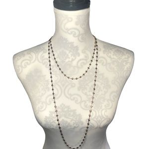 Pair of Rose Gold Milor Stainless Steel Heart Necklaces